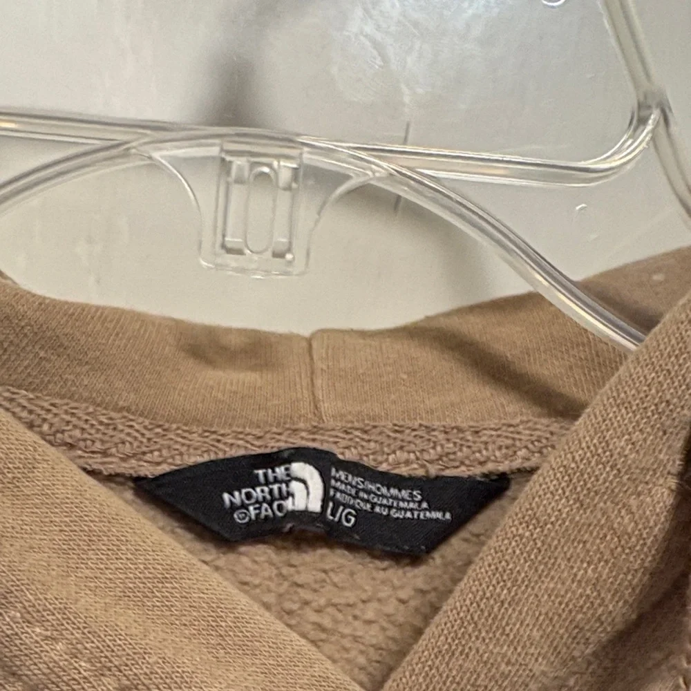 The North Face Tan Brown Hoodie with Bear Graphic Large